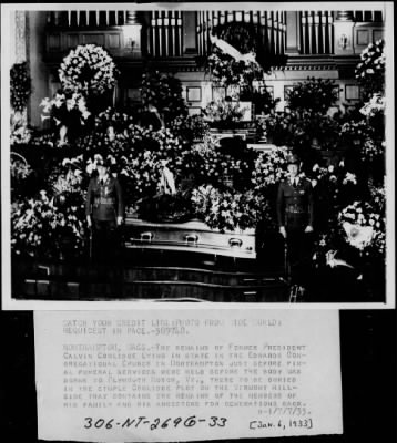 1933 > Coolidge lying in state in Northampton, Mass.