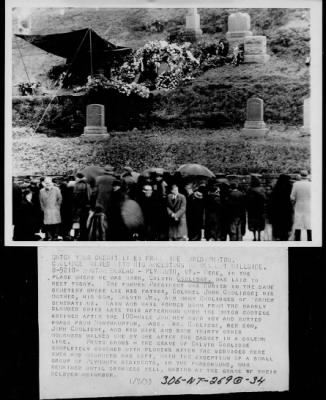 1933 > Former President Coolidge buried in Plymouth, VT.
