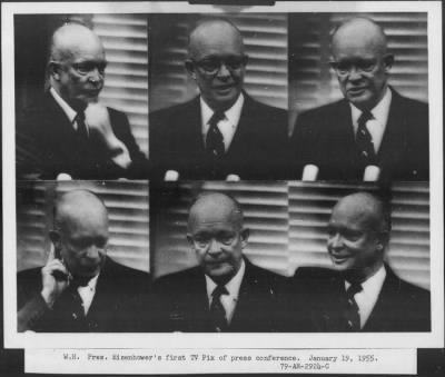 1955 > First TV pictures of press conference