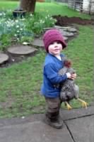 Gabe and his hen