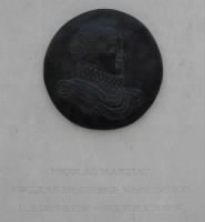 Medallion of Nicolas Martiau on the base of Statue of George Washington