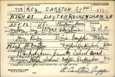 Roy Carlton > Cupp, Roy Carlton