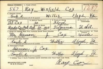 Ray Winfield > Cox, Ray Winfield