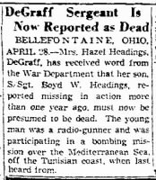 Thumbnail for Headings, Boyd V._Columbus Dispatch_OH_Fri_28 April 1944_Pg 23.JPG