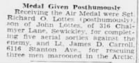 Lottes, Richard O._Pittsburgh Press_Thurs_01 June 1944_Pg 5.JPG