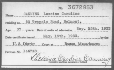 1933 > CANNING Lexcina Caroline
