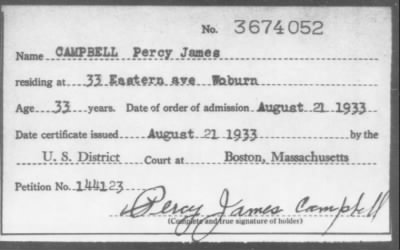 1933 > CAMPBELL Percy James