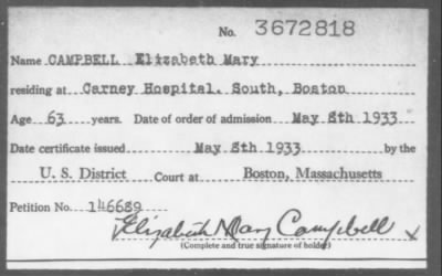 1933 > CAMPBELL Elizabeth Mary