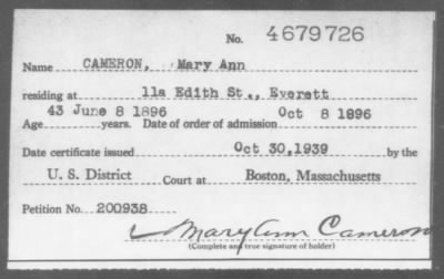 1896 > CAMERON, Mary Ann
