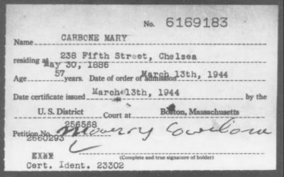 1944 > CARBONE MARY