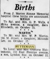 Huttemann, Gustave_Greenville News_SC_Sun_24 Oct 1943_pg 16.JPG