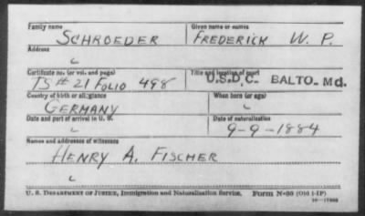 Schroeder > Frederick W. P.