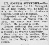 Thumbnail for Szczygiel, Joseph Frank_Detroit Free Press_MI_Tues_05 Feb 1946_Pg 16.JPG