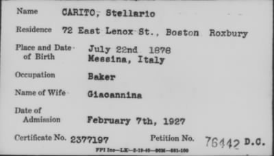 1927 > CARITO, Stellario