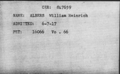 Thumbnail for [Illegible] > ALBERS, William Heinrich