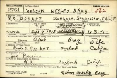 Nelson Wesley > Bray, Nelson Wesley
