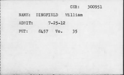 [Illegible] > DINGFIELD William