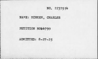 [Illegible] > DINKEN, CHARLES