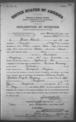 Albertie, Frank > Declaration of Intention (1908)