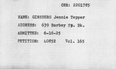 Thumbnail for [Illegible] > GINSBERG Jennie Tepper