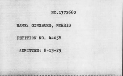 [Illegible] > GINSBURG, MORRIS