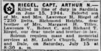 Riegel, Arthur N_St. Louis Post Dispatch_Fri_14 July 1944_Pg 20.JPG