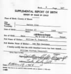 Supplemental Birth report, William Clifton Craycroft