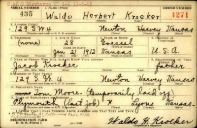 Waldo Herbert > Kroeker, Waldo Herbert