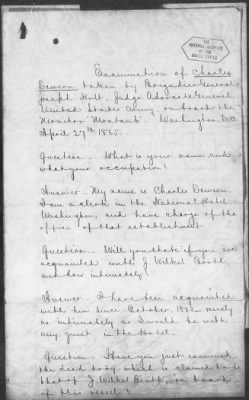 Letters Received and Statements of Evidence Collected by the Military Commission, pages 1-53