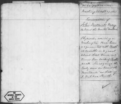 Letters Received and Statements of Evidence Collected by the Military Commission, pages 1-53