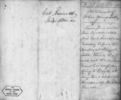 Thumbnail for Letters Received and Statements of Evidence Collected by the Military Commission, pages 1-53