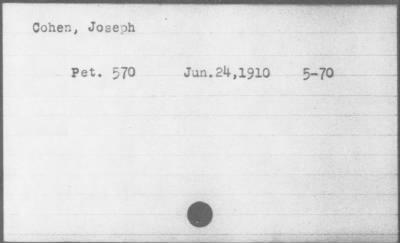 1910 > Cohen, Joseph