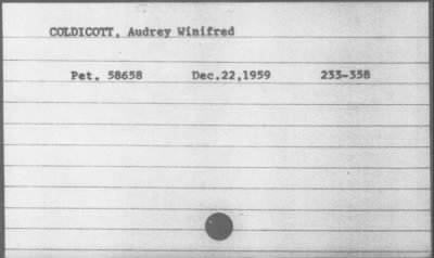 1959 > COLDICOTT, Audrey Winifred