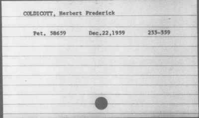 1959 > COLDICOTT, Herbert Frederick