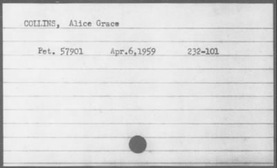 1959 > COLLINS, Alice Grace