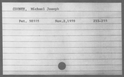 1959 > COONEY, Michael Joseph