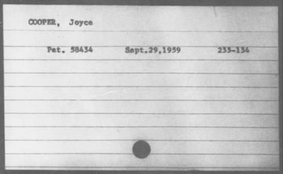 1959 > COOPER, Joyce