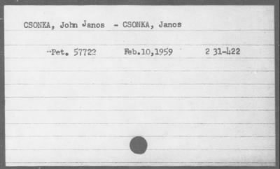 1959 > CSONKA, John Janos