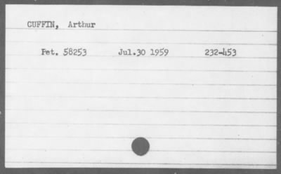 1959 > CUFFIN, Arthur