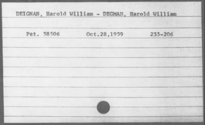 1959 > DEIGNAN, Harold William