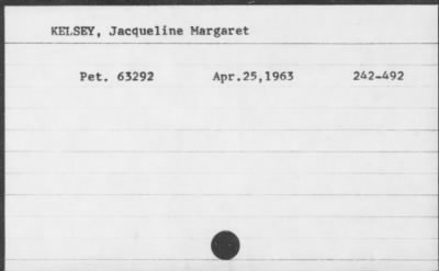 1963 > KELSEY, Jacqueline Margaret