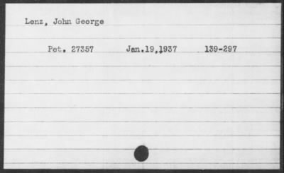 1937 > Lenz, John George