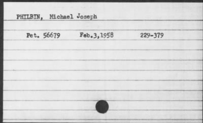 1958 > PHILBIN, Michael Joseph