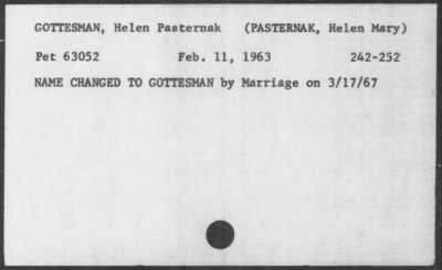 Thumbnail for 1963 > GOTTESMAN, Helen Pasternak