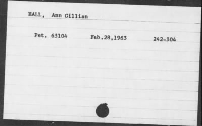 1963 > HALL, Ann Gillian