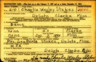 Charlie Wesley > Stokes, Charlie Wesley (1898)