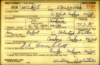 Thumbnail for Willie > Valentine, Willie (1908)