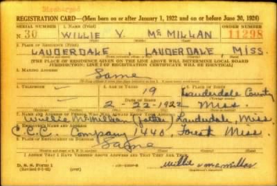 Thumbnail for Willie V > McMillan, Willie V (1922)