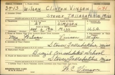 Thumbnail for Wilson Clinton > Vinson, Wilson Clinton (1912)