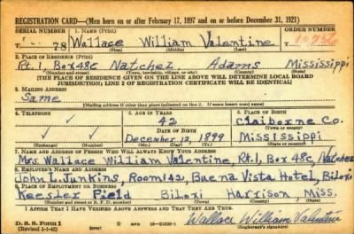 Thumbnail for Wallace William > Valentine, Wallace William (1899)